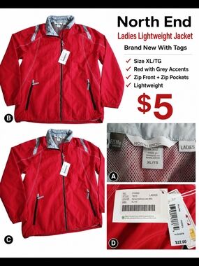 4/$15 North End Ladies Lightweight Jacket XL/TG - Brand New With Tags -